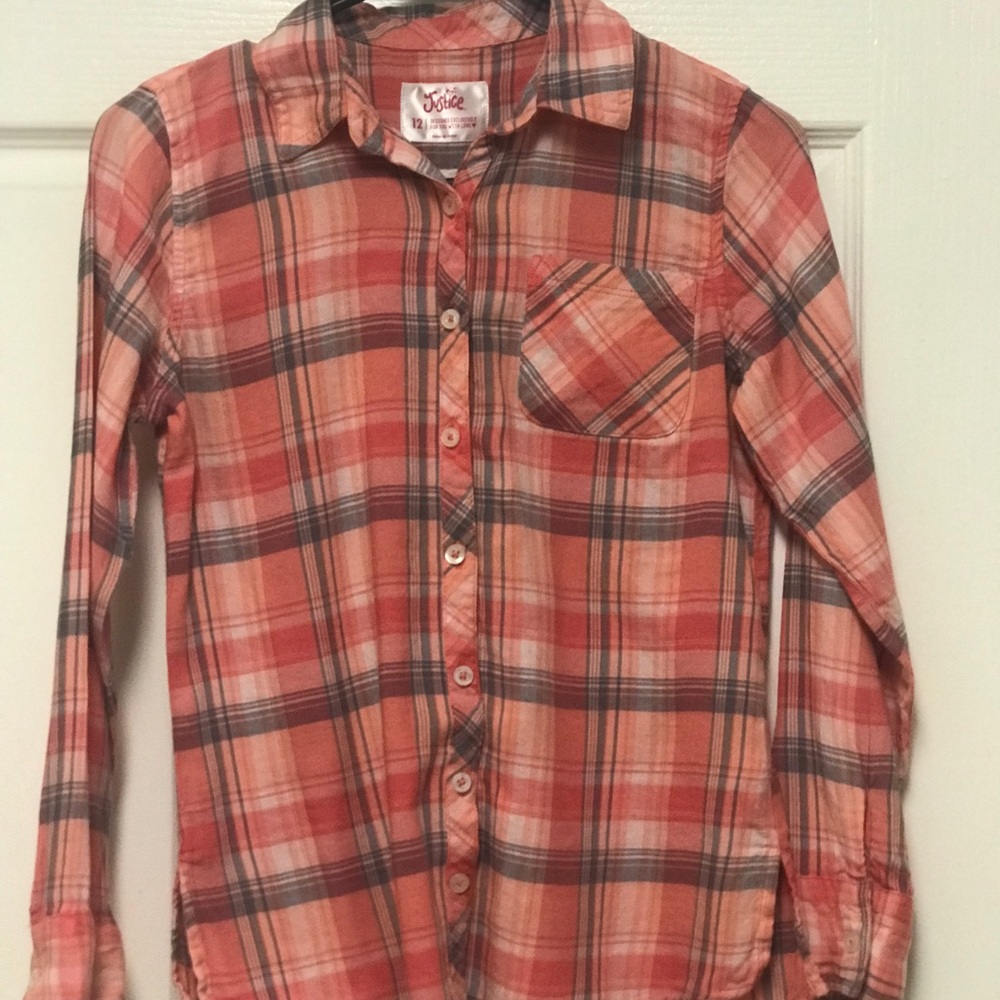 Lot of two fall plaid shirts size 10/12